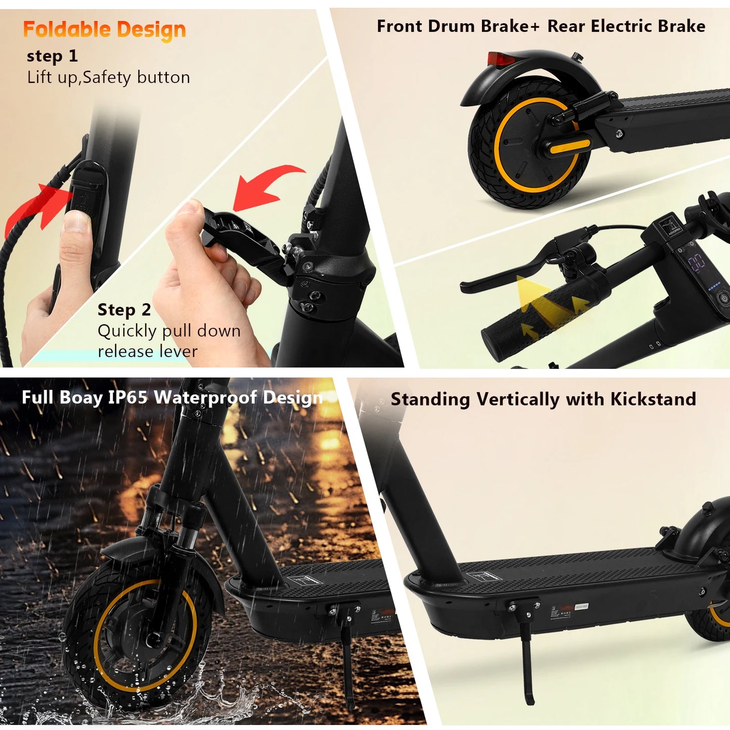 AOVOPRO V1MAX PRO 1200W Electric Scooter 45KM Max Range 35KM/H 500W Motor Power 42V14.5AH Folding Electric Scooter for Adults