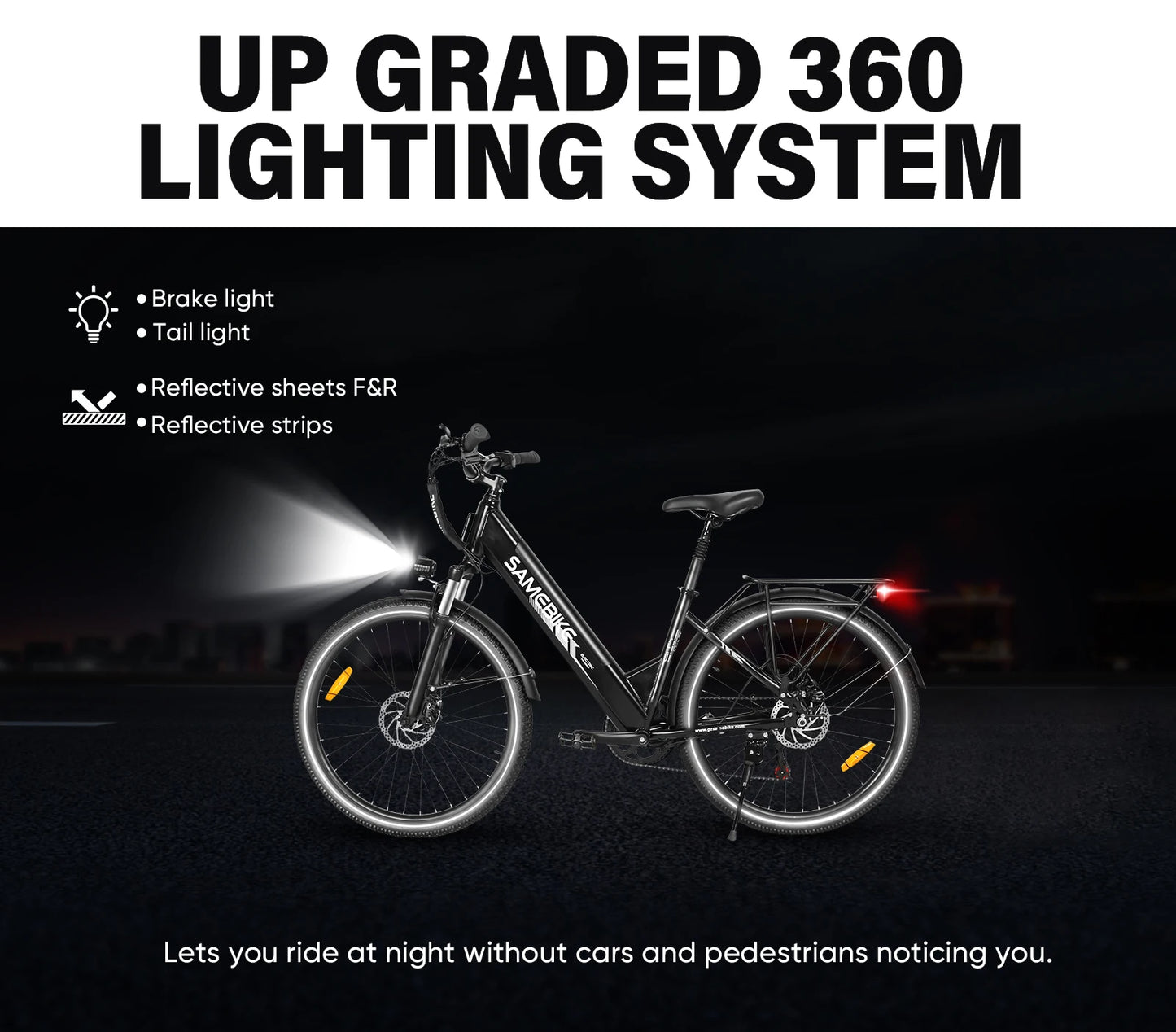 Samebike RS-A01 Pro-T 26Inch Electric Bicycle for Adults Mountain Bike 500W 36V 15Ah Lithium Battery City E-bike