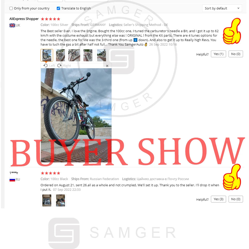 Samger 50/80/100CC Bicycle Engine Kit 2 Stroke Pocket Bike Engine For DIY Electric Bicycle Complete Engine from RU/EU