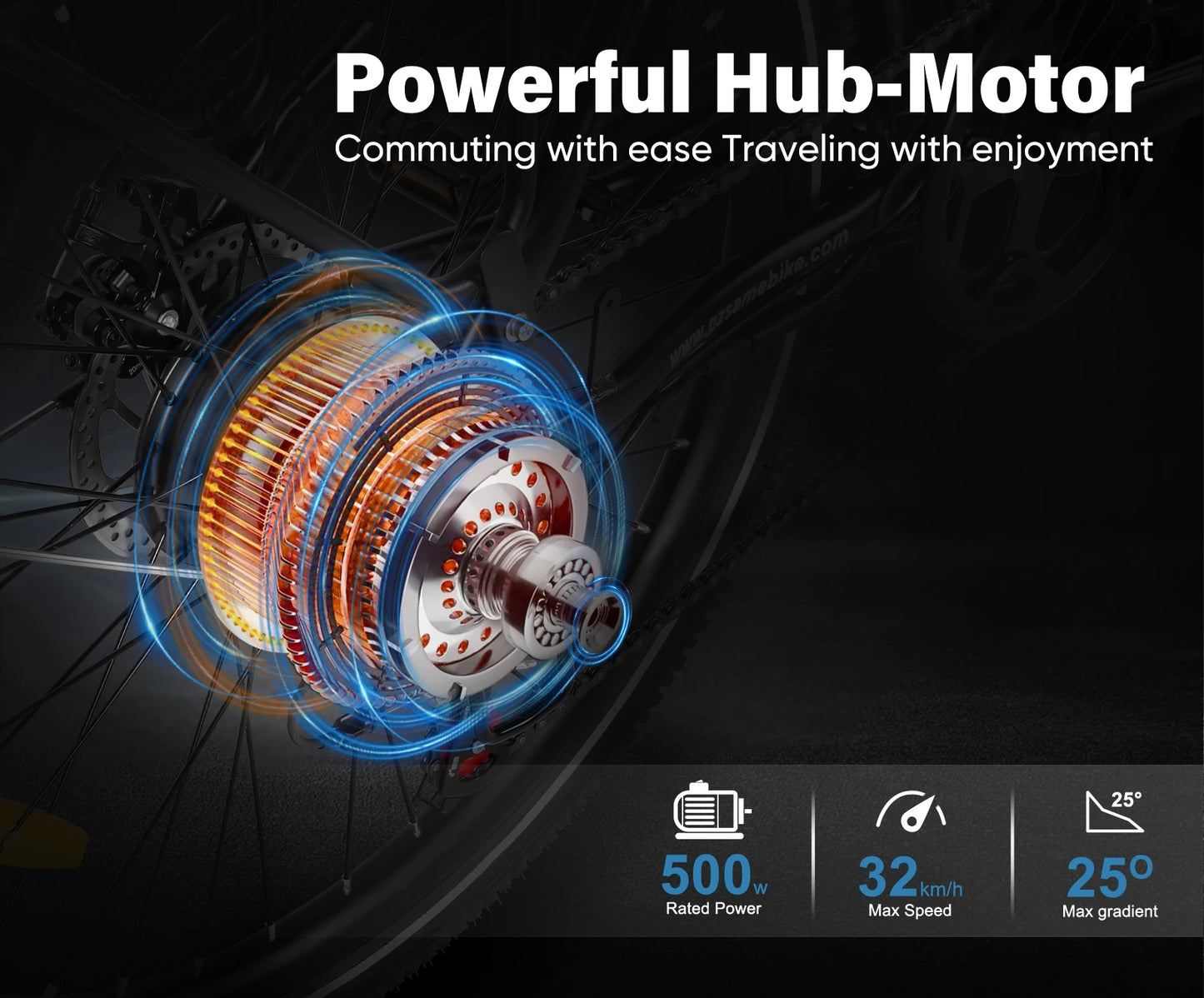 Samebike RS-A01 Pro-T 26Inch Electric Bicycle for Adults Mountain Bike 500W 36V 15Ah Lithium Battery City E-bike