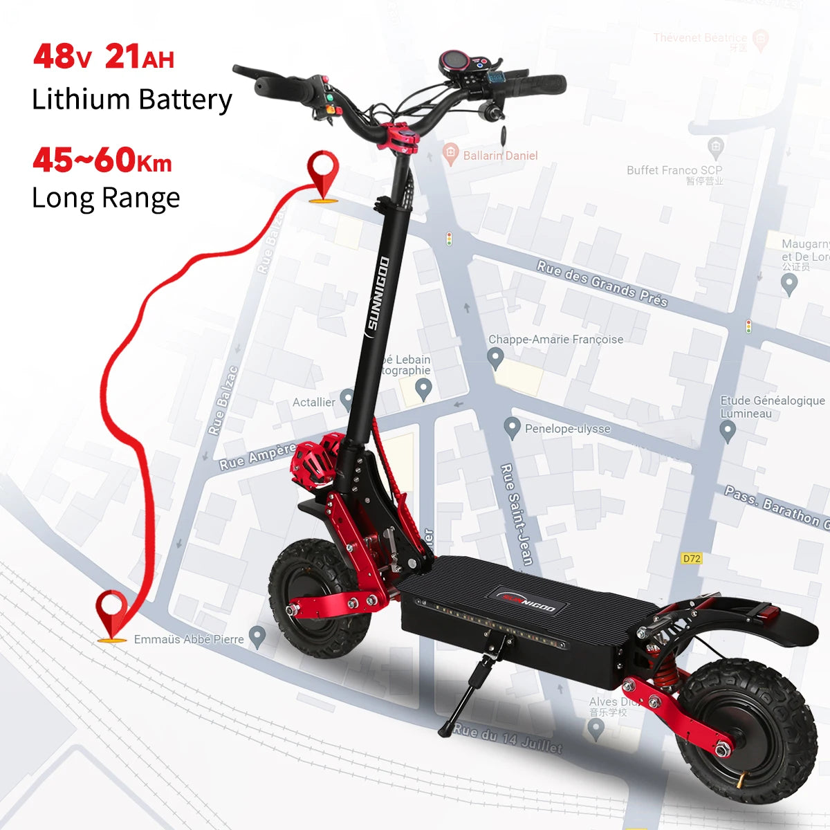 X7/X7PRO 3600W Electric Scooter 60-65km/h Dual 1800W Motor Escooter 11Inch 48V 21Ah  45-60km Mileage Foldable Electric Scooter