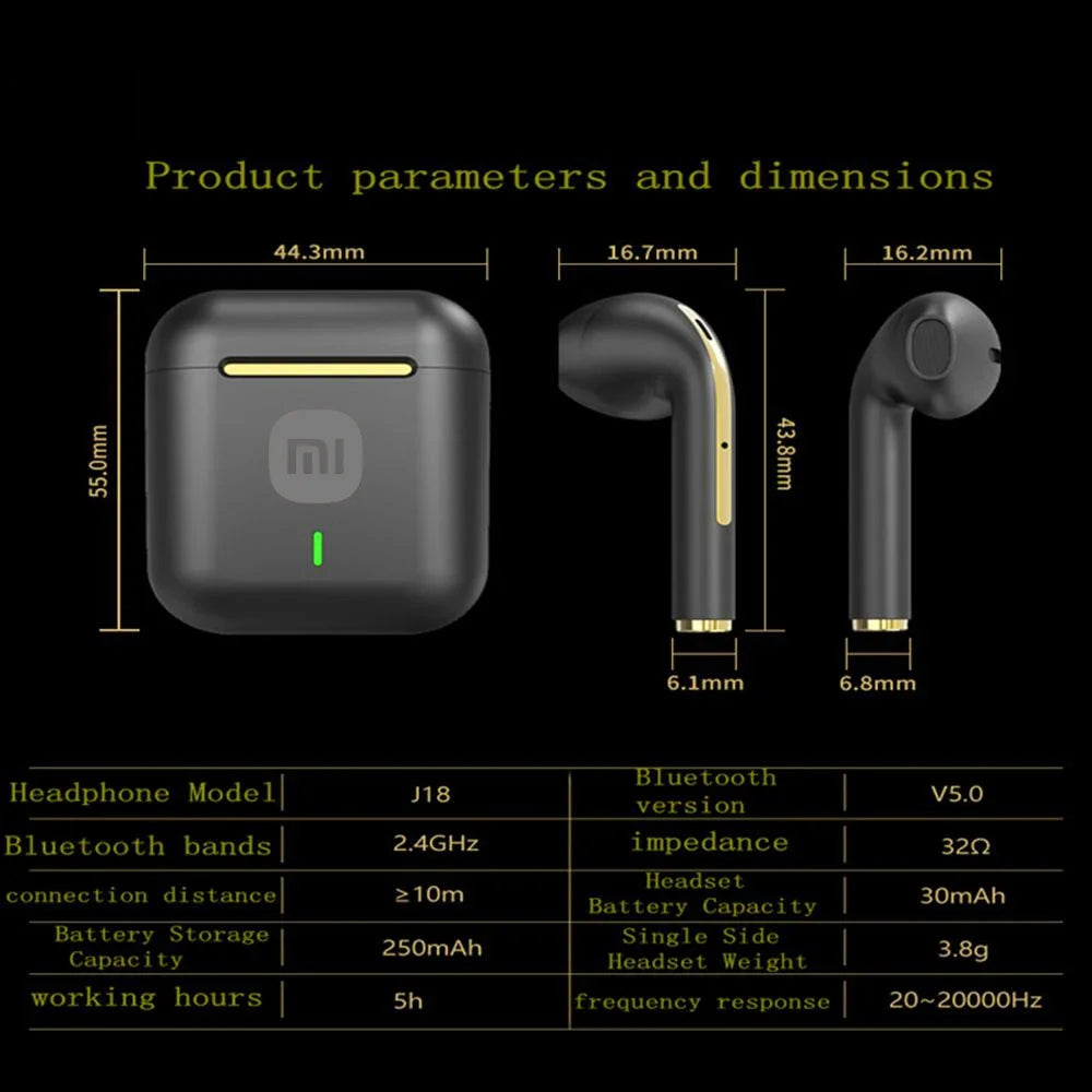 MIJIA J18 Bluetooth 5.3 Earphone TWS In Ear HiFI Stereo Sports Earphone Ture Wireless Headphone Game Waterproof Headset With Mi
