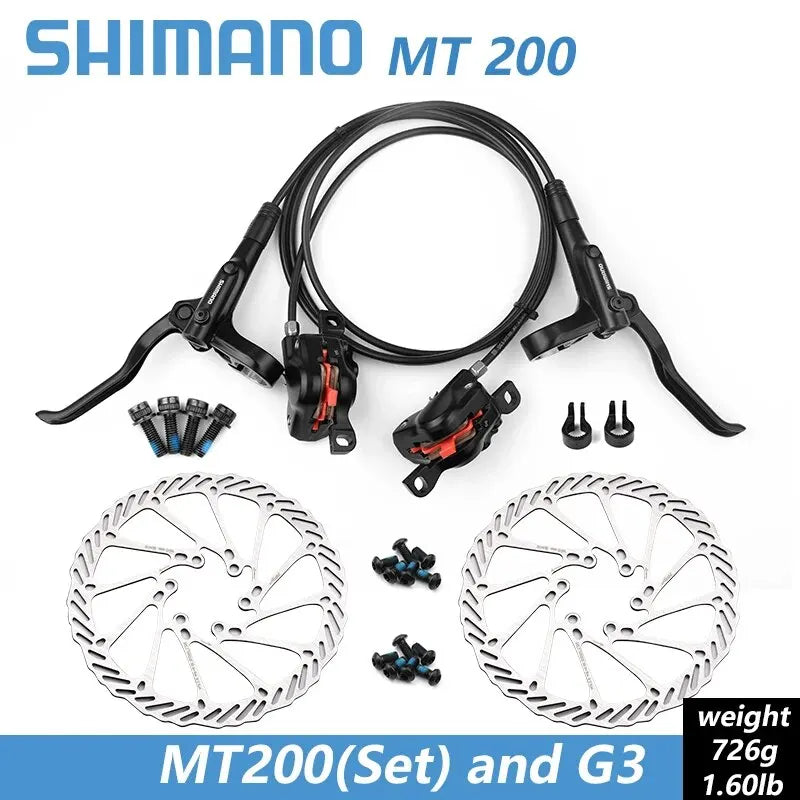 Shimano MTB Hydraulic Disc Brake MT200 BR BL Mountain Bike Hydraulic Brake 160mm Rotors Bicycle Caliper Cycling Parts