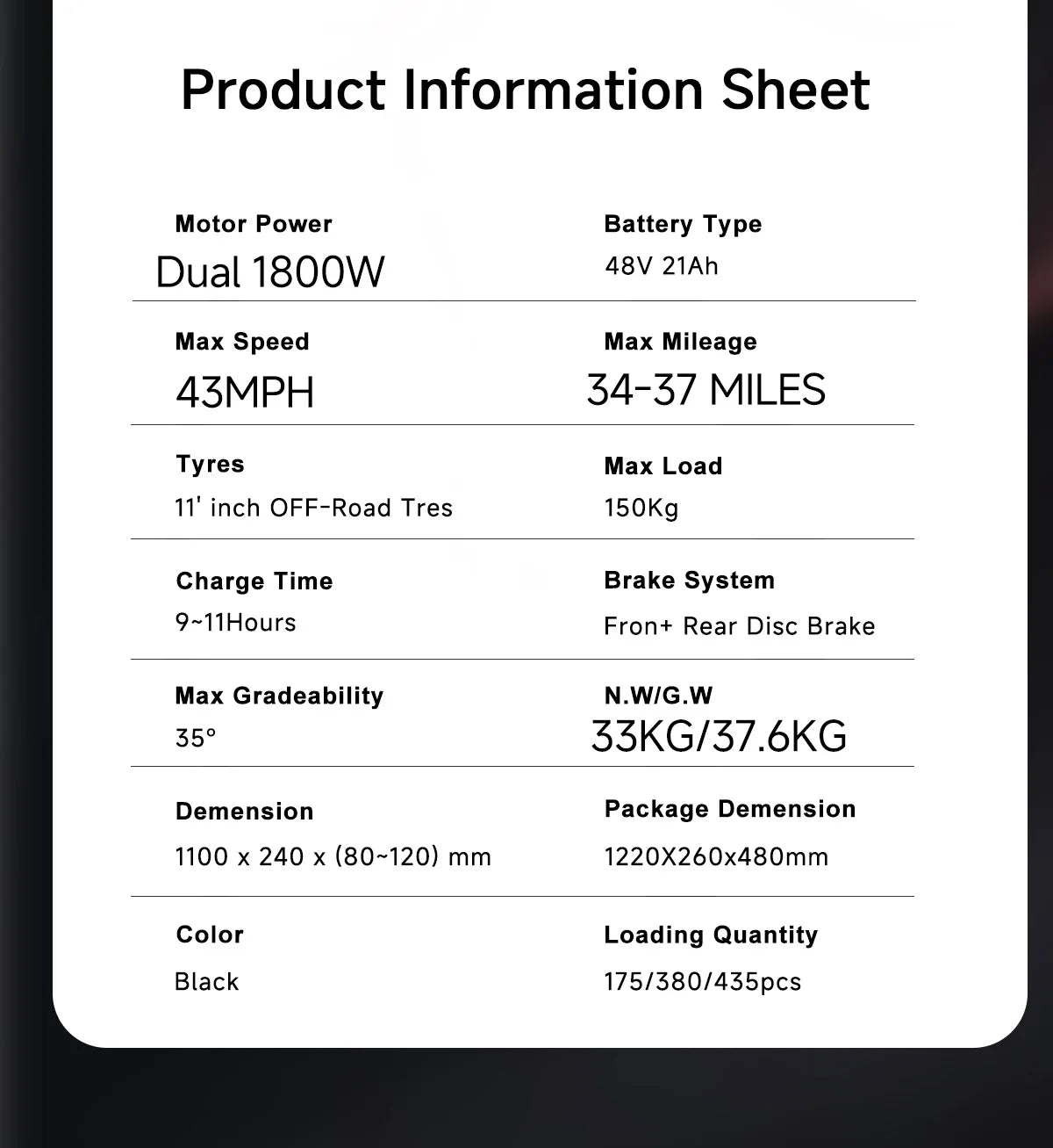X7/X7PRO 3600W Electric Scooter 60-65km/h Dual 1800W Motor Escooter 11Inch 48V 21Ah  45-60km Mileage Foldable Electric Scooter
