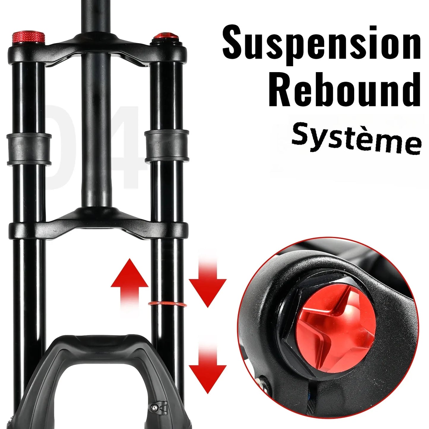 NanLio Bicycle Double Shoulder Air Suspension Fork - 150mm Travel for MTB & E-Bike Bikes 27.5"/29" Double Crown Fork