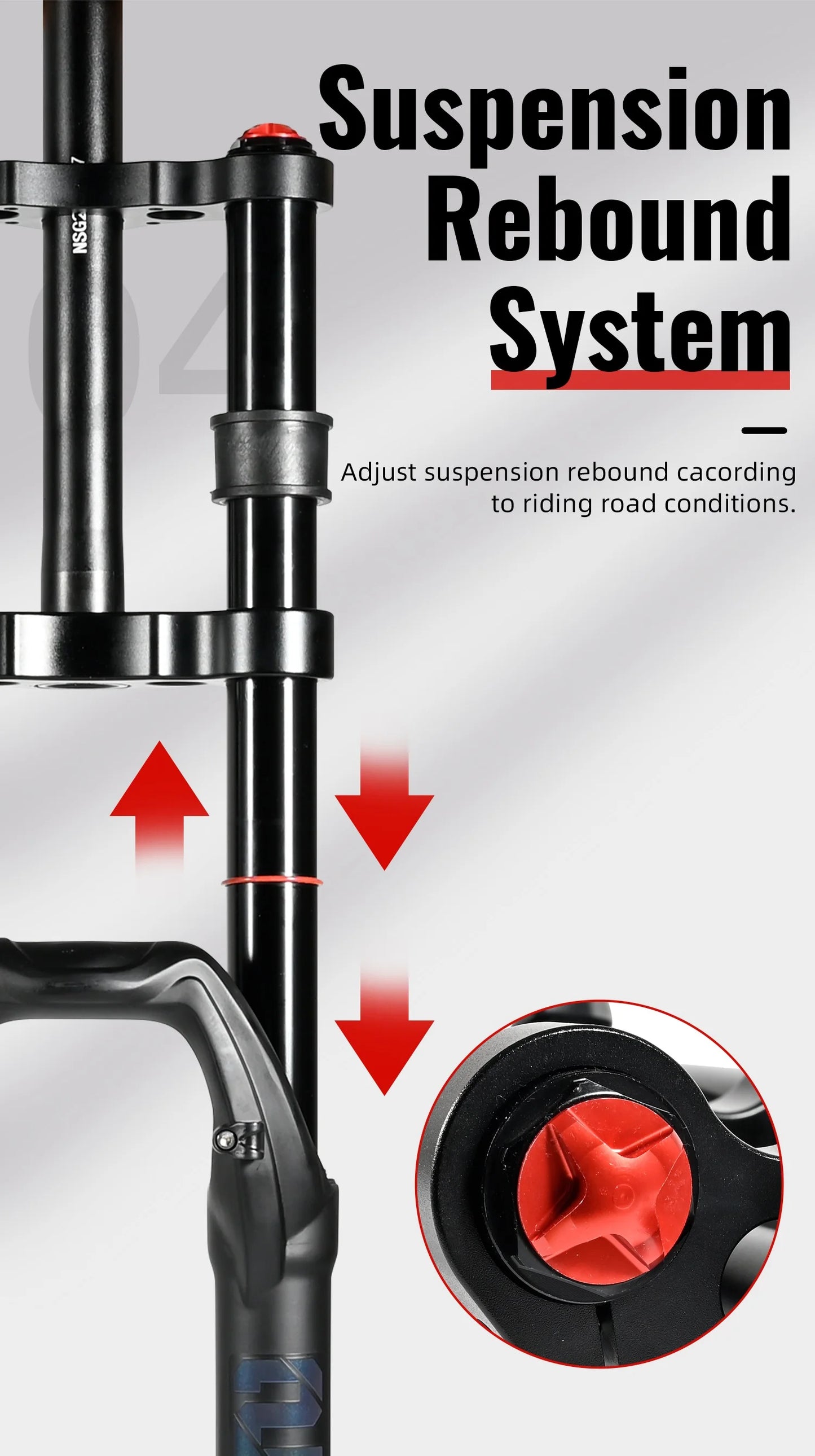 NanLio Bicycle Double Shoulder Air Suspension Fork - 150mm Travel for MTB & E-Bike Bikes 27.5"/29" Double Crown Fork