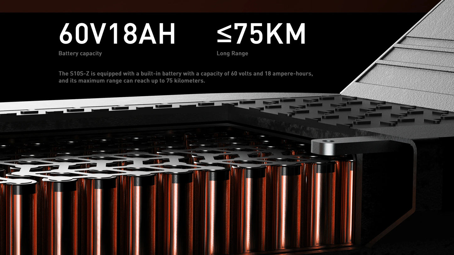 JOYOR S10-S-Z Electric Scooter 60V 18Ah Battery, Dual 1000W Motor ,10” Tire Adult Escooter,65km/h Max Speed 70-85km Range Black