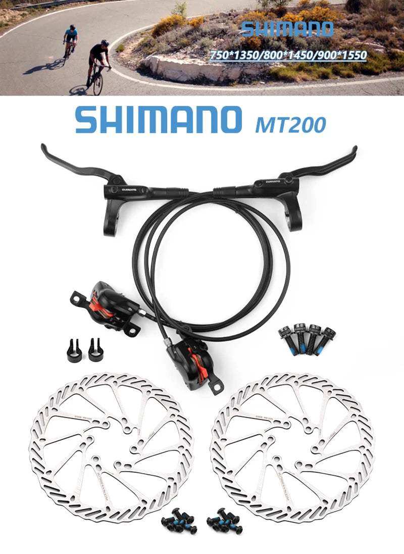 Shimano MTB Hydraulic Disc Brake MT200 BR BL Mountain Bike Hydraulic Brake 160mm Rotors Bicycle Caliper Cycling Parts