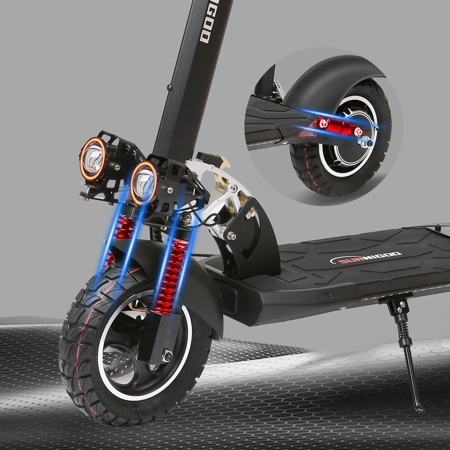 800W Powerful Electric Scooter 48V 15Ah Max Speed ​​50km/h 50km Range 10'' Tires Dual Shock Absorbing Folding EScooter for Adults