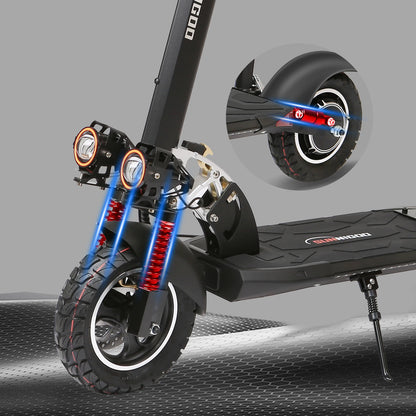 800W Powerful Electric Scooter 48V 15Ah Max Speed ​​50km/h 50km Range 10'' Tires Dual Shock Absorbing Folding EScooter for Adults
