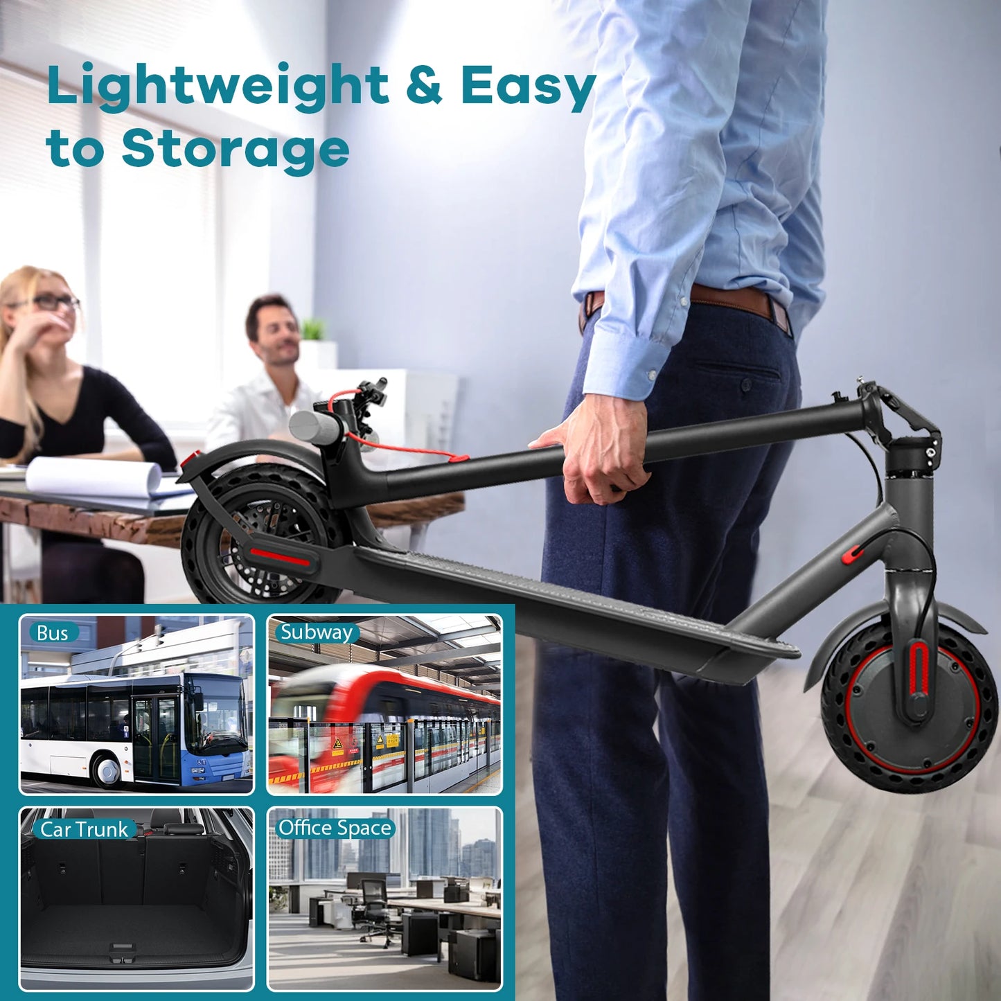 2025 Upgrate AOVOPRO Smart APP Electric Scooter 350W/500W Powerful Motor 36V/42V 25-45KM Range Adults EScooter with Dual Brake