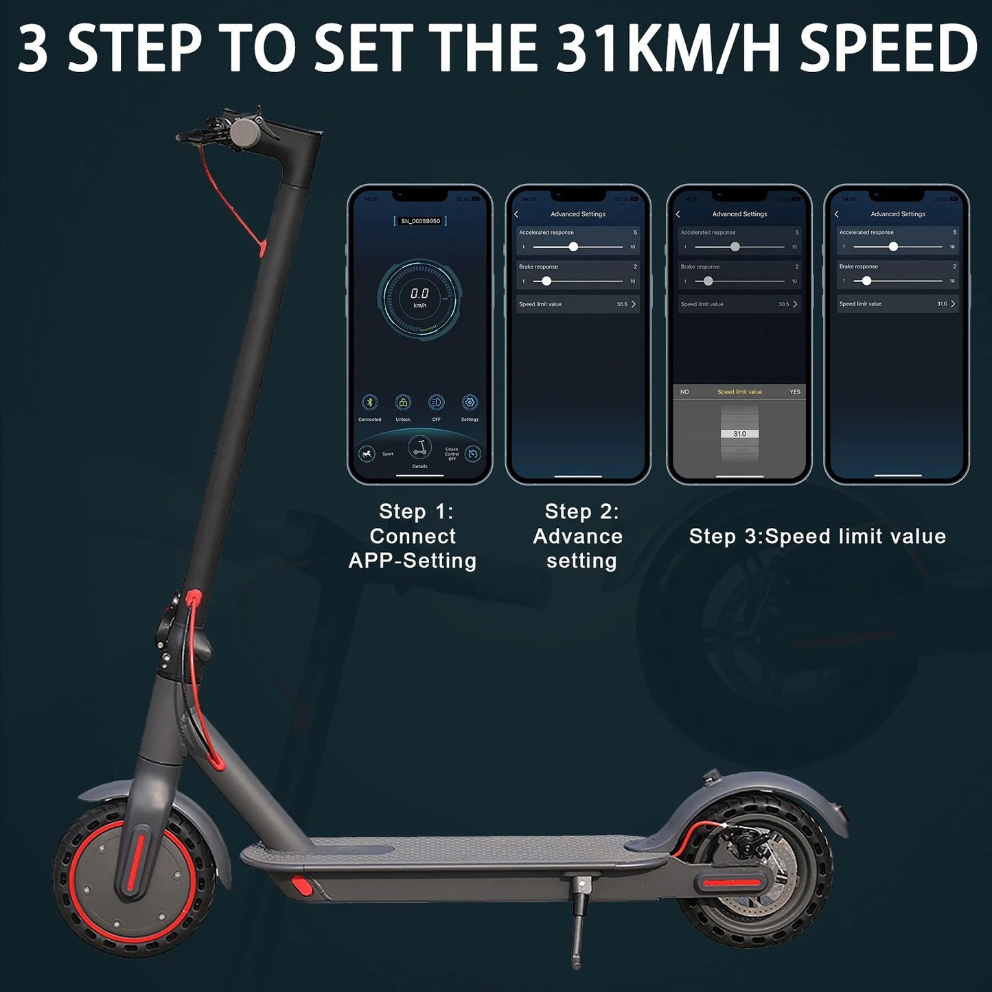 2025 Upgrate AOVOPRO Smart APP Electric Scooter 350W/500W Powerful Motor 36V/42V 25-45KM Range Adults EScooter with Dual Brake