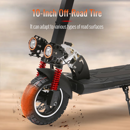 800W Powerful Electric Scooter 48V 15Ah Max Speed ​​50km/h 50km Range 10'' Tires Dual Shock Absorbing Folding EScooter for Adults