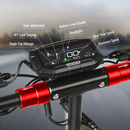 800W Powerful Electric Scooter 48V 15Ah Max Speed ​​50km/h 50km Range 10'' Tires Dual Shock Absorbing Folding EScooter for Adults