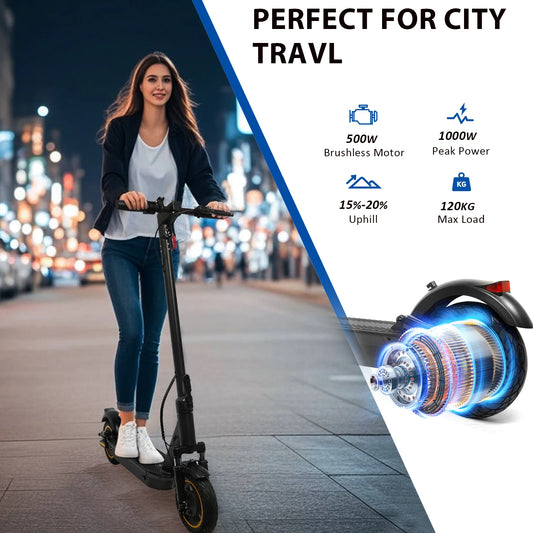 2025 Upgrate AOVOPRO Smart APP Electric Scooter 350W/500W Powerful Motor 36V/42V 25-45KM  Range Adults EScooter with Dual Brake