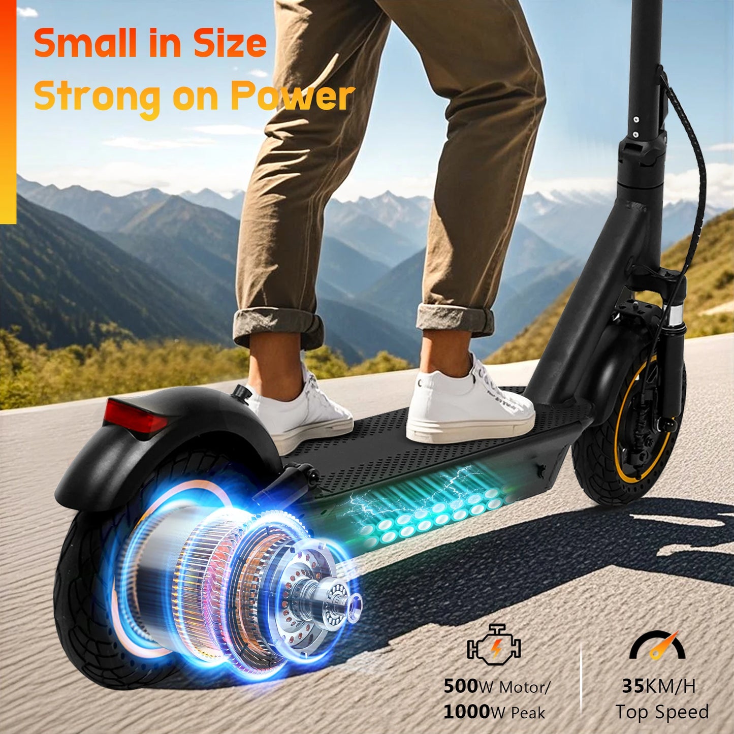 AOVOPRO V1MAX PRO 1200W Electric Scooter 45KM Max Range 35KM/H 500W Motor Power 42V14.5AH Folding Electric Scooter for Adults
