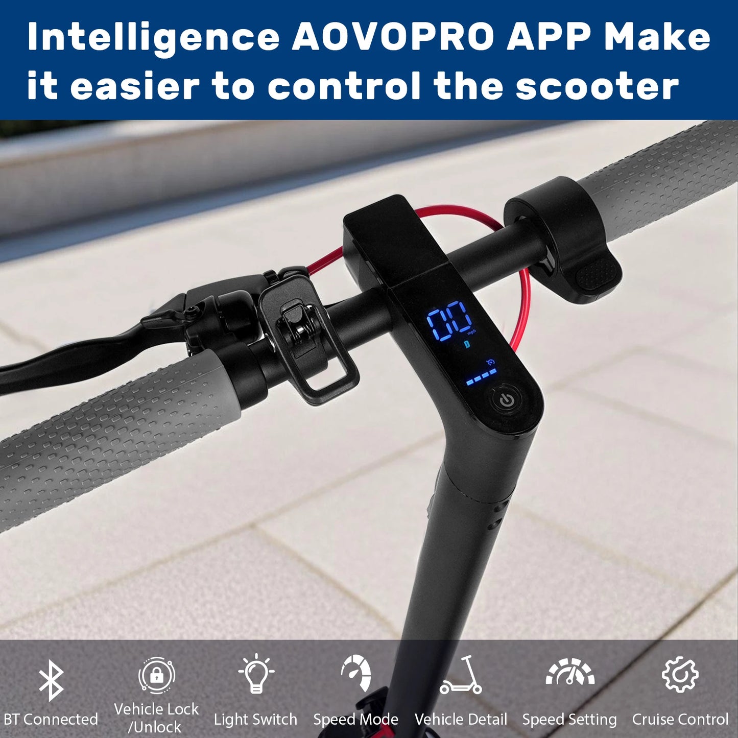 2025 Upgrate AOVOPRO Smart APP Electric Scooter 350W/500W Powerful Motor 36V/42V 25-45KM Range Adults EScooter with Dual Brake