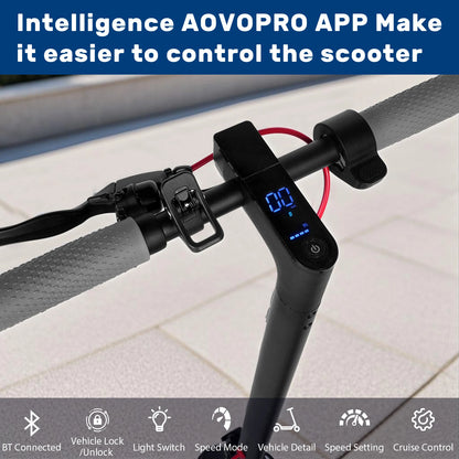 2025 Upgrate AOVOPRO Smart APP Electric Scooter 350W/500W Powerful Motor 36V/42V 25-45KM Range Adults EScooter with Dual Brake