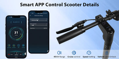 2025 Upgrate AOVOPRO Smart APP Electric Scooter 350W/500W Powerful Motor 36V/42V 25-45KM Range Adults EScooter with Dual Brake