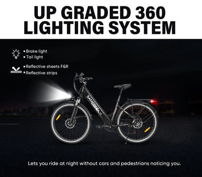 Samebike RS-A01 Pro-T 26Inch Electric Bicycle for Adults Mountain Bike 500W 36V 15Ah Lithium Battery City E-bike