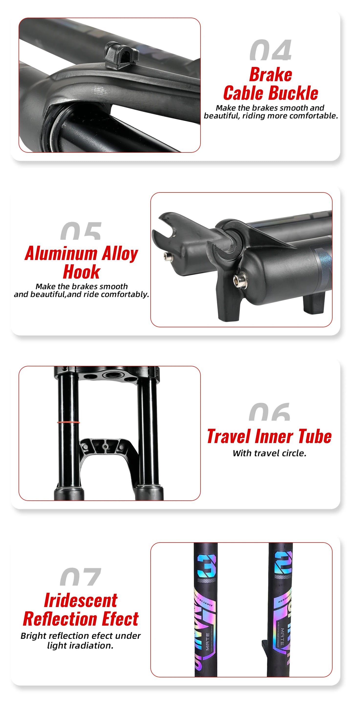 NanLio Bicycle Double Shoulder Air Suspension Fork - 150mm Travel for MTB & E-Bike Bikes 27.5"/29" Double Crown Fork