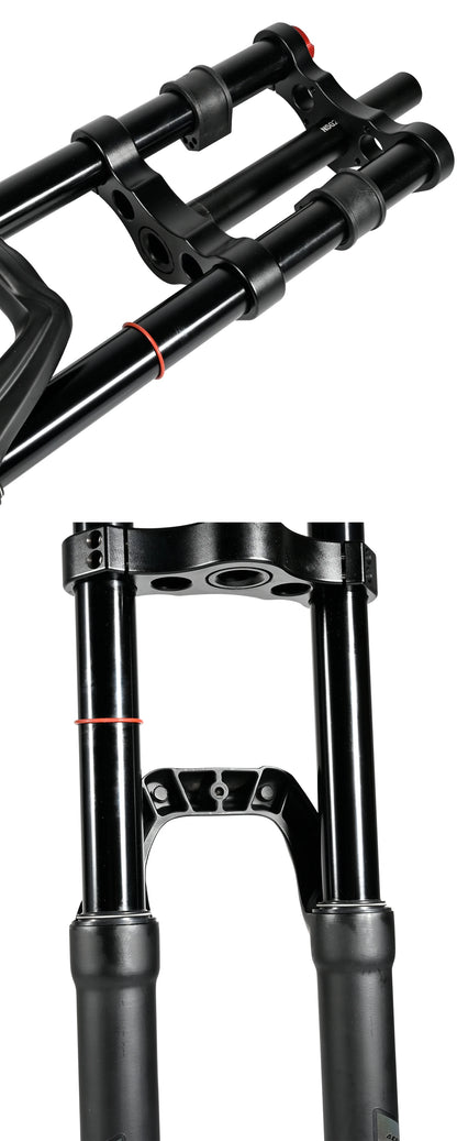 NanLio Bicycle Double Shoulder Air Suspension Fork - 150mm Travel for MTB & E-Bike Bikes 27.5"/29" Double Crown Fork