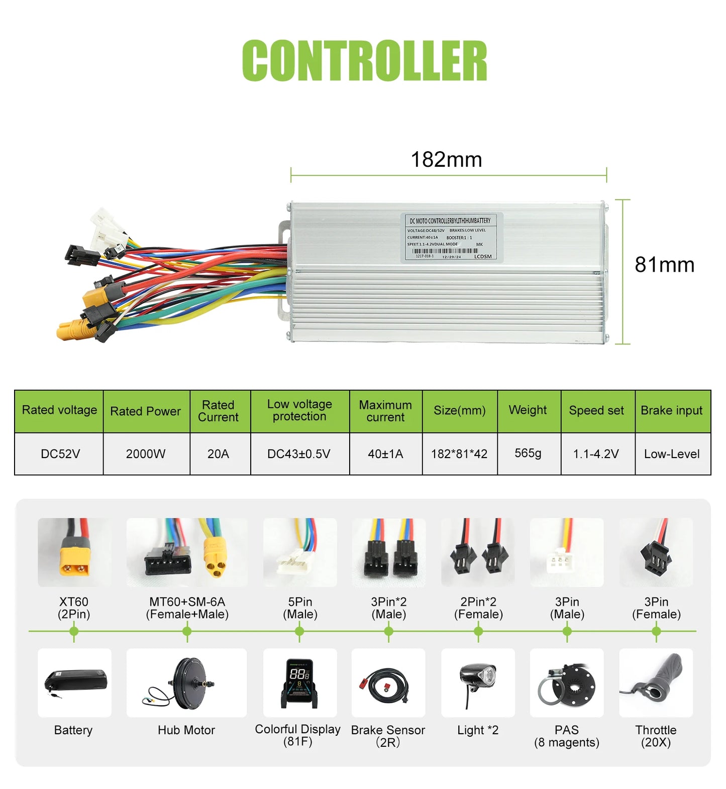 ESOULBIKE Electric bicycle kit e-bike Rear 52V 2000W ebike Electric bike Conversion Kit 26 28inch 700C Wheel hub motor