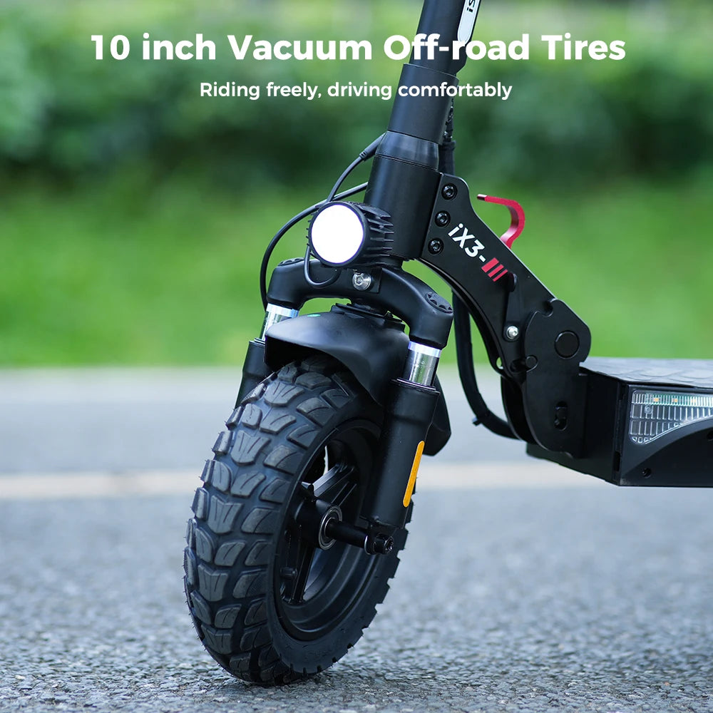 iScooter iX3 800W Powerful Electric Scooter 40KM Range 10inch Off Road Tire Electric Kick Scooter 10Ah 40KM/H Scooter for Adults