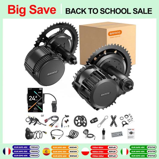 Bafang Engine 250W 350W 500W 750W 1000W Motor Kit 36V 48V 52V Mid Drive Electric Bike Conversion Kits 8fun BBS01B BBS02B BBSHD
