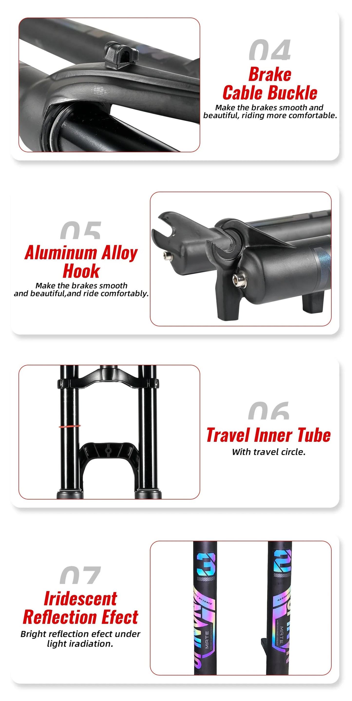 NanLio Bicycle Double Shoulder Air Suspension Fork - 150mm Travel for MTB & E-Bike Bikes 27.5"/29" Double Crown Fork