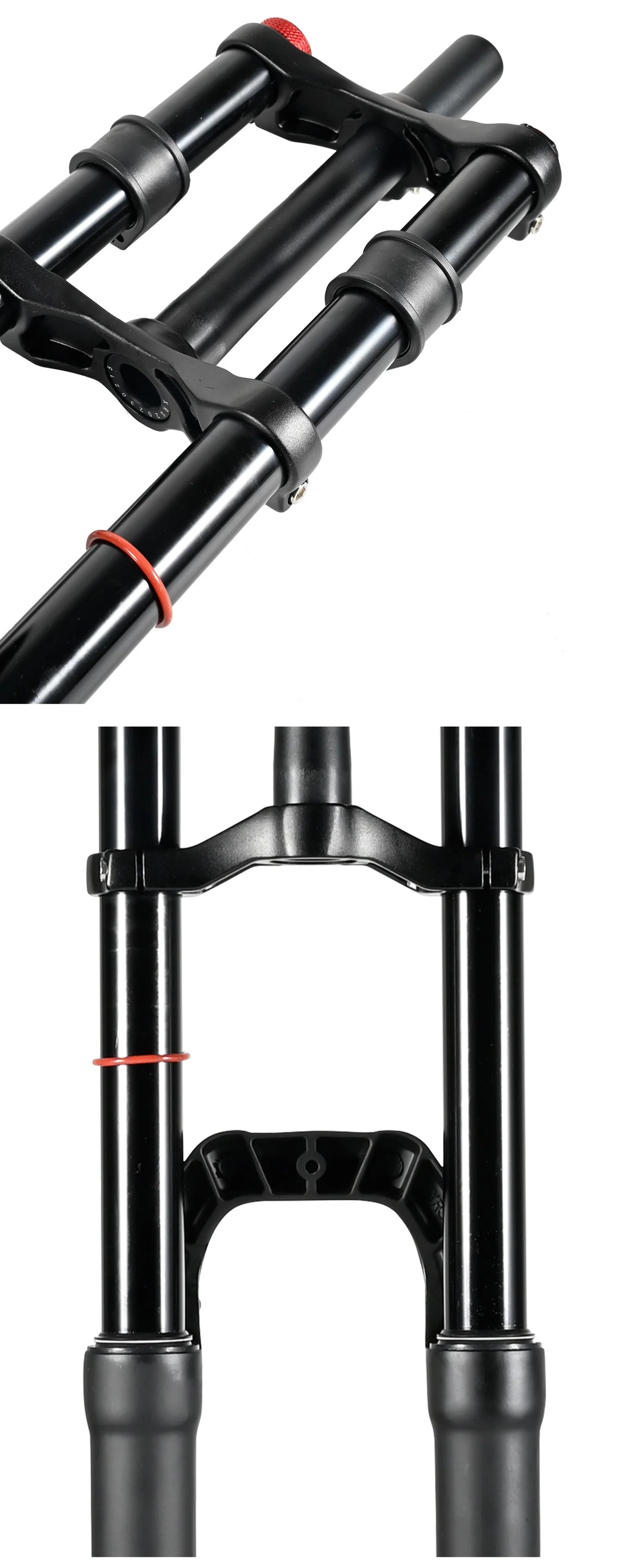NanLio Bicycle Double Shoulder Air Suspension Fork - 150mm Travel for MTB & E-Bike Bikes 27.5"/29" Double Crown Fork