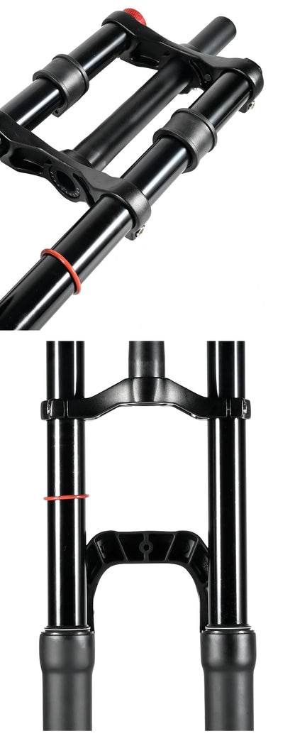 NanLio Bicycle Double Shoulder Air Suspension Fork - 150mm Travel for MTB & E-Bike Bikes 27.5"/29" Double Crown Fork