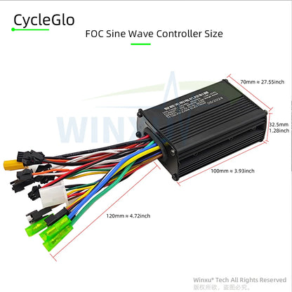36V 48V 60V 500W 25A Sine Wave Brushless Motor Controller S866 Color LCD Display PAS Kit for Electric Scooter Bike E-bike Repair