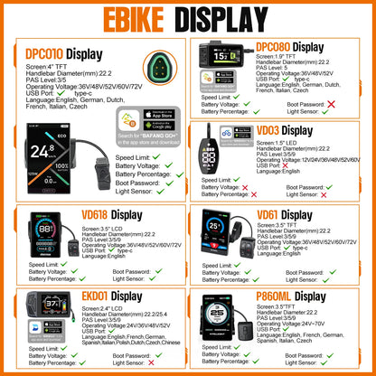 Bafang Engine 250W 350W 500W 750W 1000W Motor Kit 36V 48V 52V Mid Drive Electric Bike Conversion Kits 8fun BBS01B BBS02B BBSHD