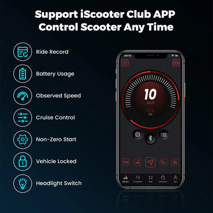 iScooter iX3 800W Powerful Electric Scooter 40KM Range 10inch Off Road Tire Electric Kick Scooter 10Ah 40KM/H Scooter for Adults