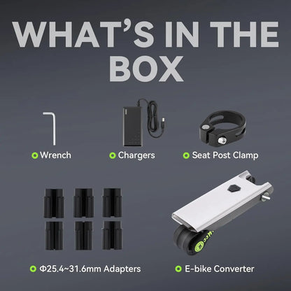 Electric Bike Conversion Kit, Up to 31 Miles Range Pedal Assist for Mountain Bike Road Bike 12V 10Ah Chargeable Battery,15.5Mph