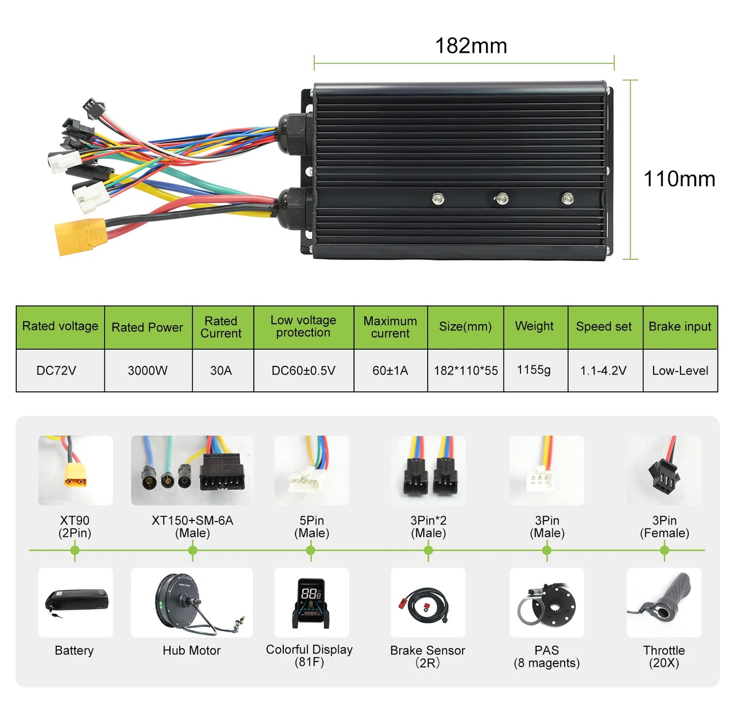 ESOULBIKE Electric bicycle kit e-bike Rear 52V 2000W ebike Electric bike Conversion Kit 26 28inch 700C Wheel hub motor