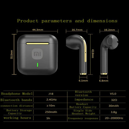 MIJIA J18 Bluetooth 5.3 Earphone TWS In Ear HiFI Stereo Sports Earphone Ture Wireless Headphone Game Waterproof Headset With Mi