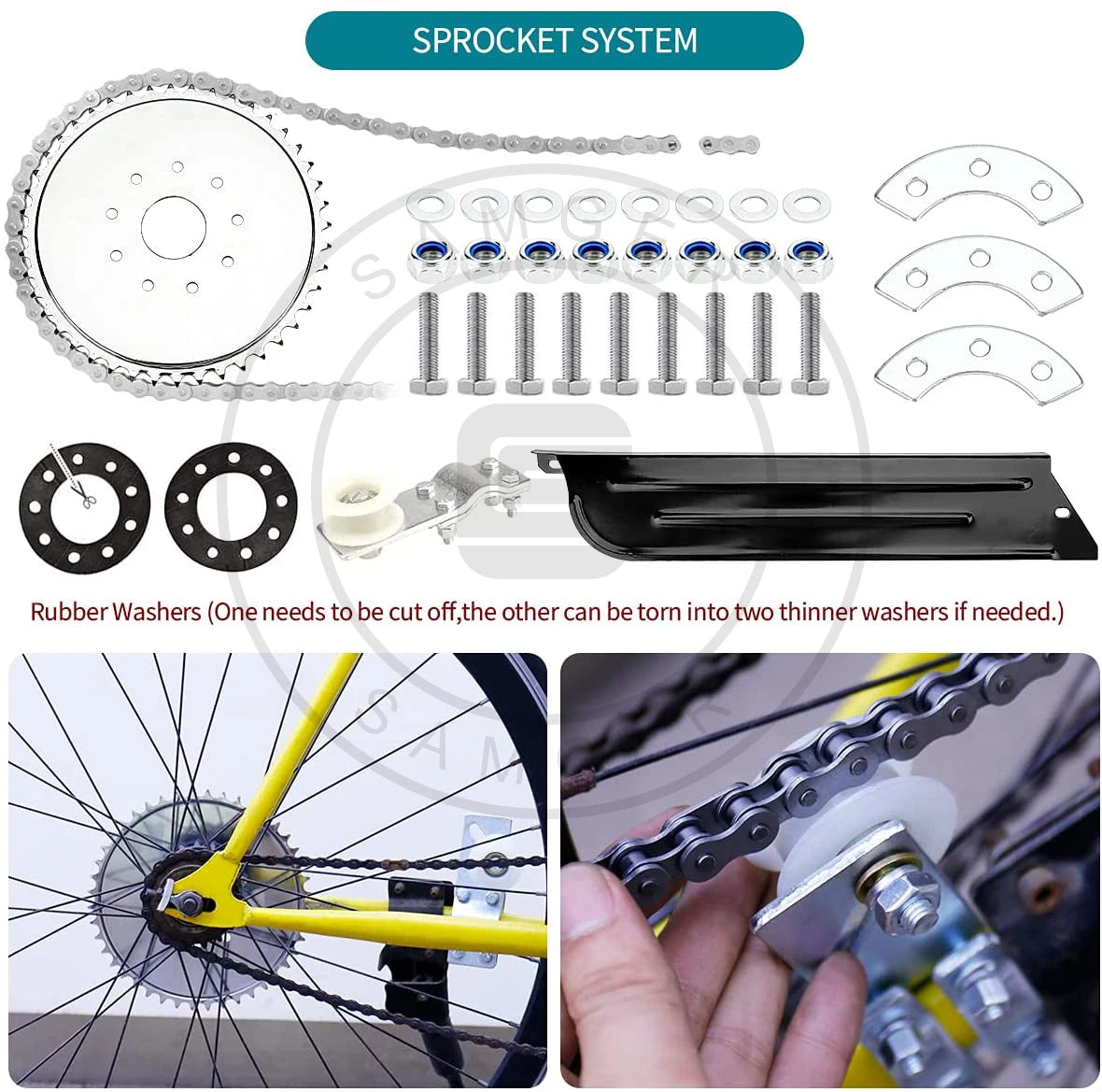 Samger 50/80/100CC Bicycle Engine Kit 2 Stroke Pocket Bike Engine For DIY Electric Bicycle Complete Engine from RU/EU