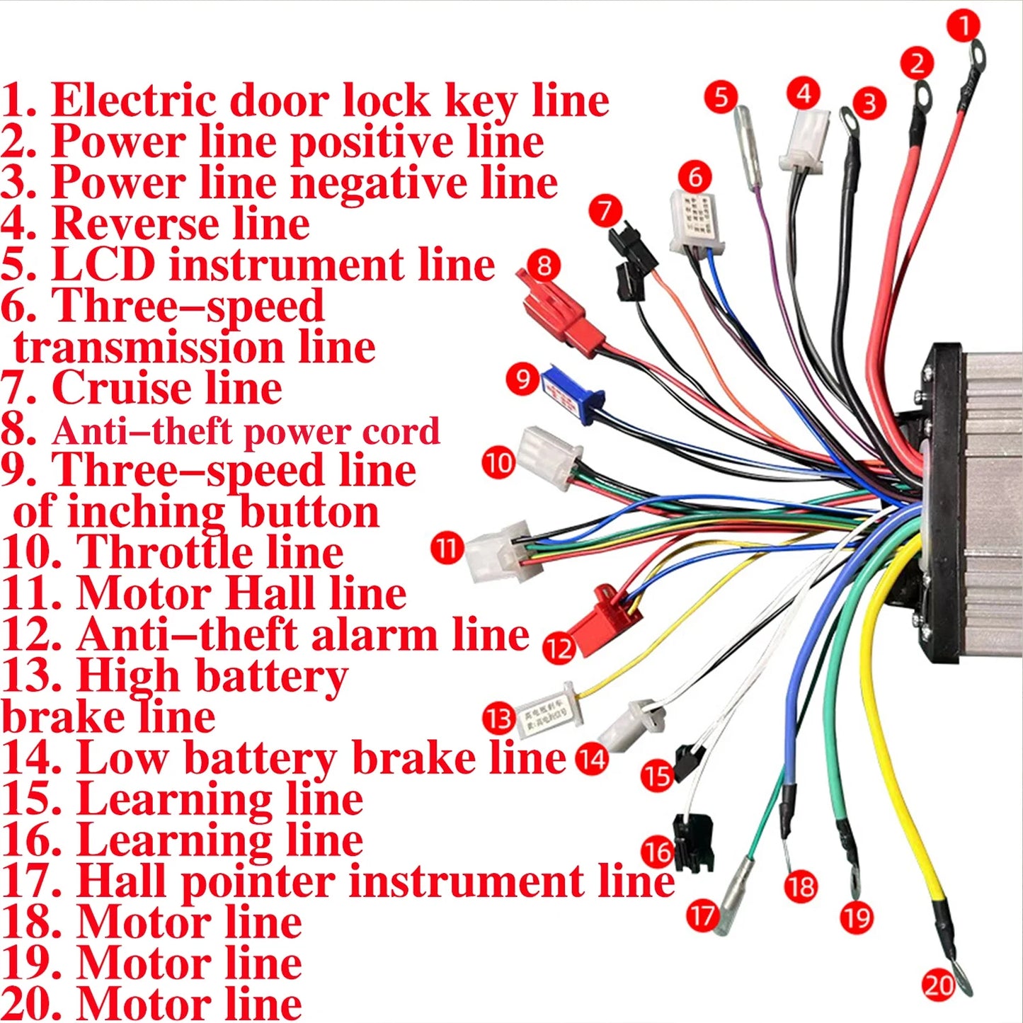 48V 52V 60V 64V 72V Sine wave controller Ebike 1000W 1500W brushless motor controller MAX 30A for electric vehicle scooter