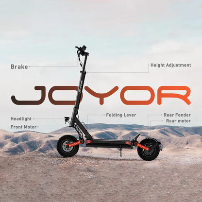 JOYOR S10-S-Z Electric Scooter 60V 18Ah Battery, Dual 1000W Motor ,10” Tire Adult Escooter,65km/h Max Speed 70-85km Range Black