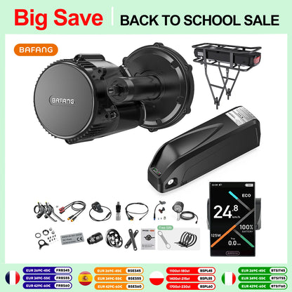 BAFANG 48V Battery 750W 500W 250W Mid Drive Motor Electric Bicycle Conversion BBS02 BBSHD with Dlsplay Kit，E-Bike Engine 68-73M