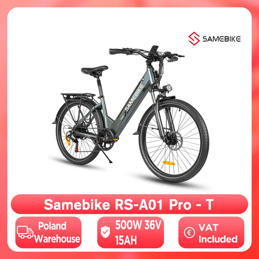 Samebike RS-A01 Pro-T 26Inch Electric Bicycle for Adults Mountain Bike 500W 36V 15Ah Lithium Battery City E-bike