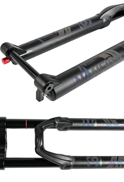 NanLio Bicycle Double Shoulder Air Suspension Fork - 150mm Travel for MTB & E-Bike Bikes 27.5"/29" Double Crown Fork