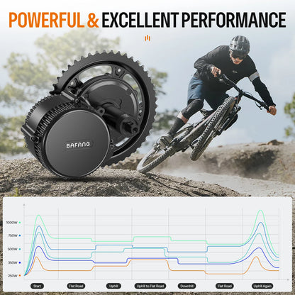 BAFANG 48V Battery 750W 500W 250W Mid Drive Motor Electric Bicycle Conversion BBS02 BBSHD with Dlsplay Kit，E-Bike Engine 68-73M