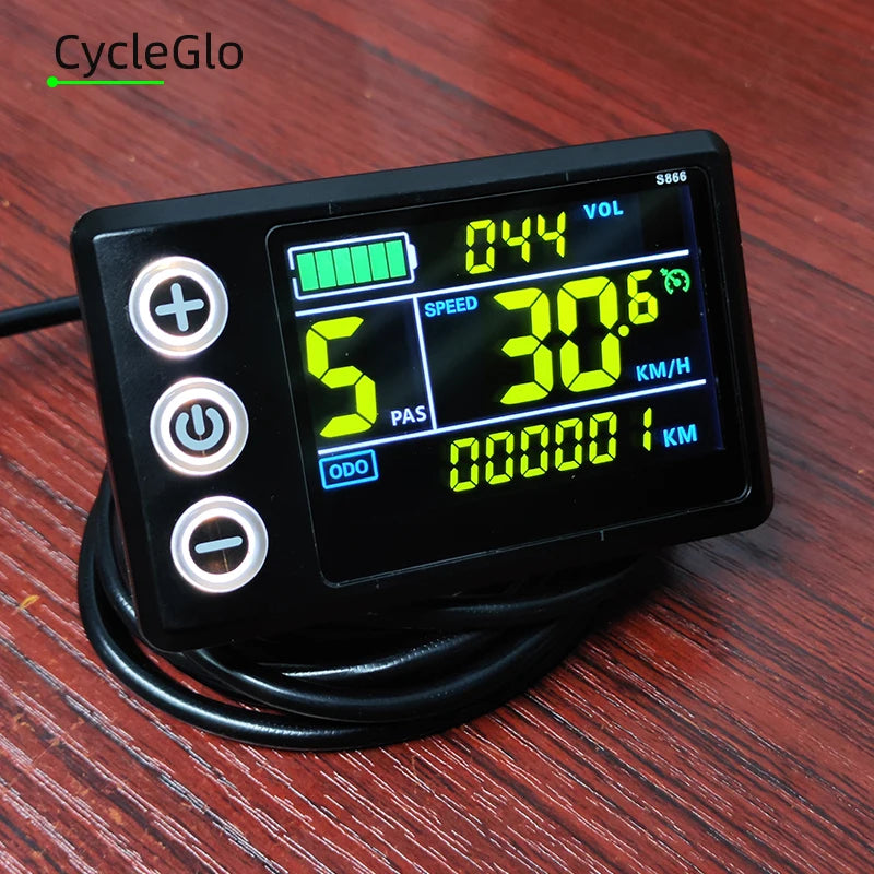 36V 48V 60V 500W 25A Sine Wave Brushless Motor Controller S866 Color LCD Display PAS Kit for Electric Scooter Bike E-bike Repair
