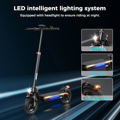iScooter iX3 800W Powerful Electric Scooter 40KM Range 10inch Off Road Tire Electric Kick Scooter 10Ah 40KM/H Scooter for Adults