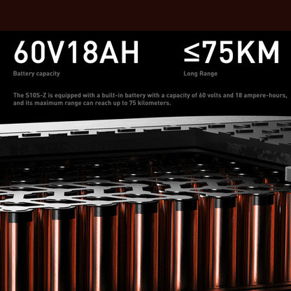 JOYOR S10-S-Z Electric Scooter 60V 18Ah Battery, Dual 1000W Motor ,10” Tire Adult Escooter,65km/h Max Speed 70-85km Range Black