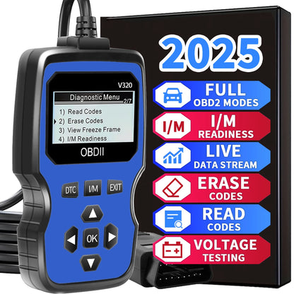 Obd2 Scanner - Advanced Car Diagnostic Tool with Engine Fault Code Reader, Voltage Tester, and Real-Time Data Stream Function