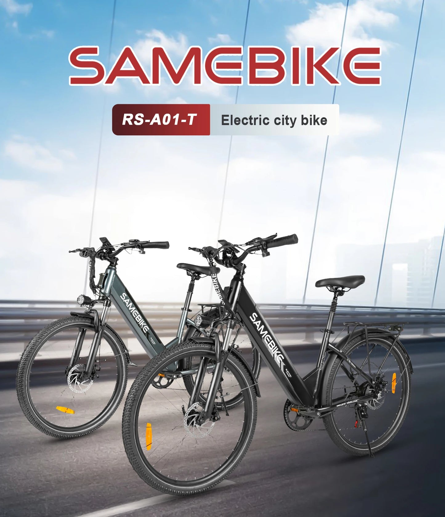 Samebike RS-A01 Pro-T 26Inch Electric Bicycle for Adults Mountain Bike 500W 36V 15Ah Lithium Battery City E-bike